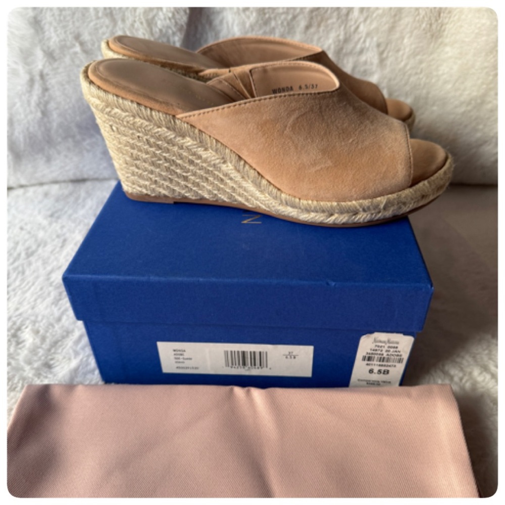 STUART WEITZMAN WONDA ESPADRILLE WEDGE SANDAL SIZE 6 1/2 NWT - Picture 11 of 16